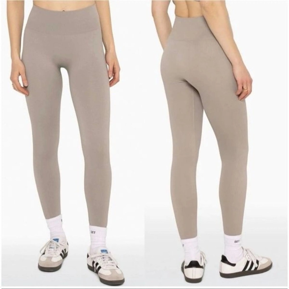 SET ACTIVE Sportbody High Waisted Leggings Taupe Brown Size Small‎